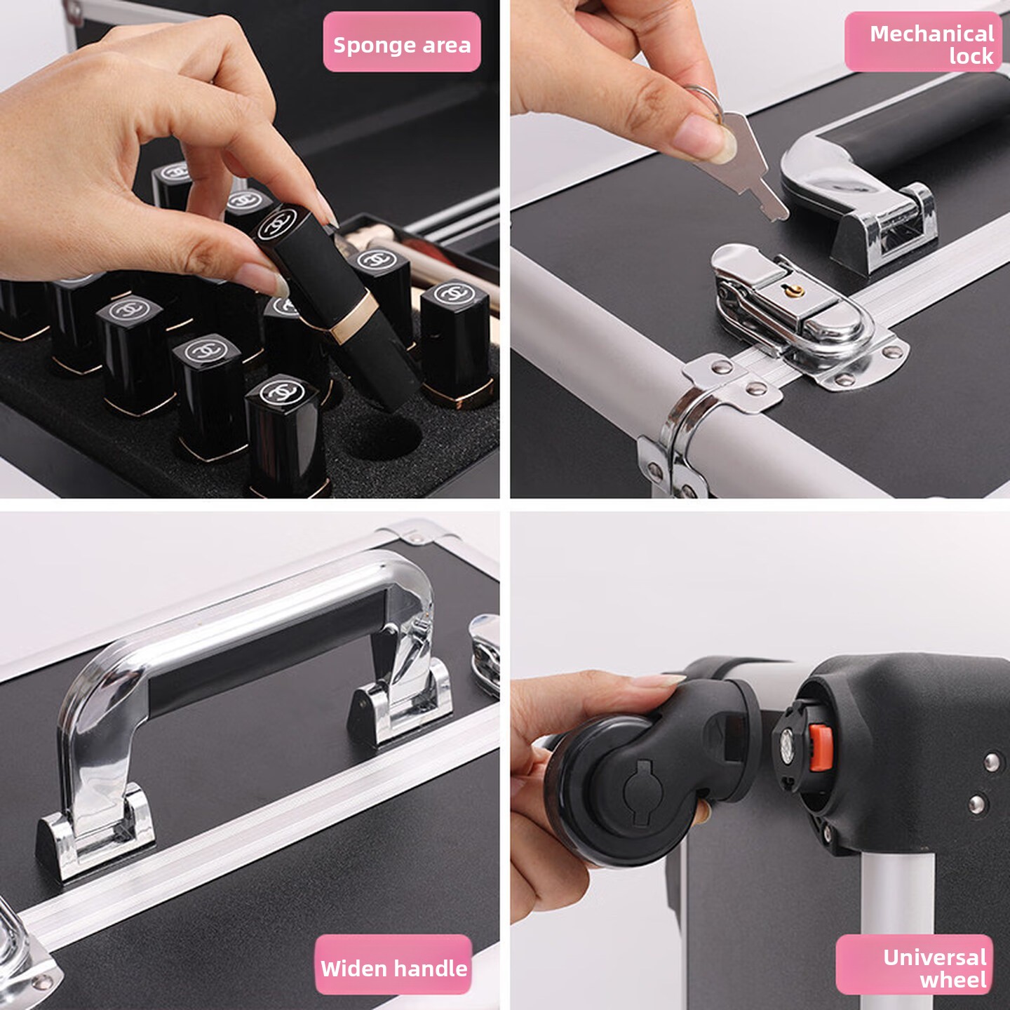 Rolling Makeup Case, Lockable  - đánh giá và giá Makeup