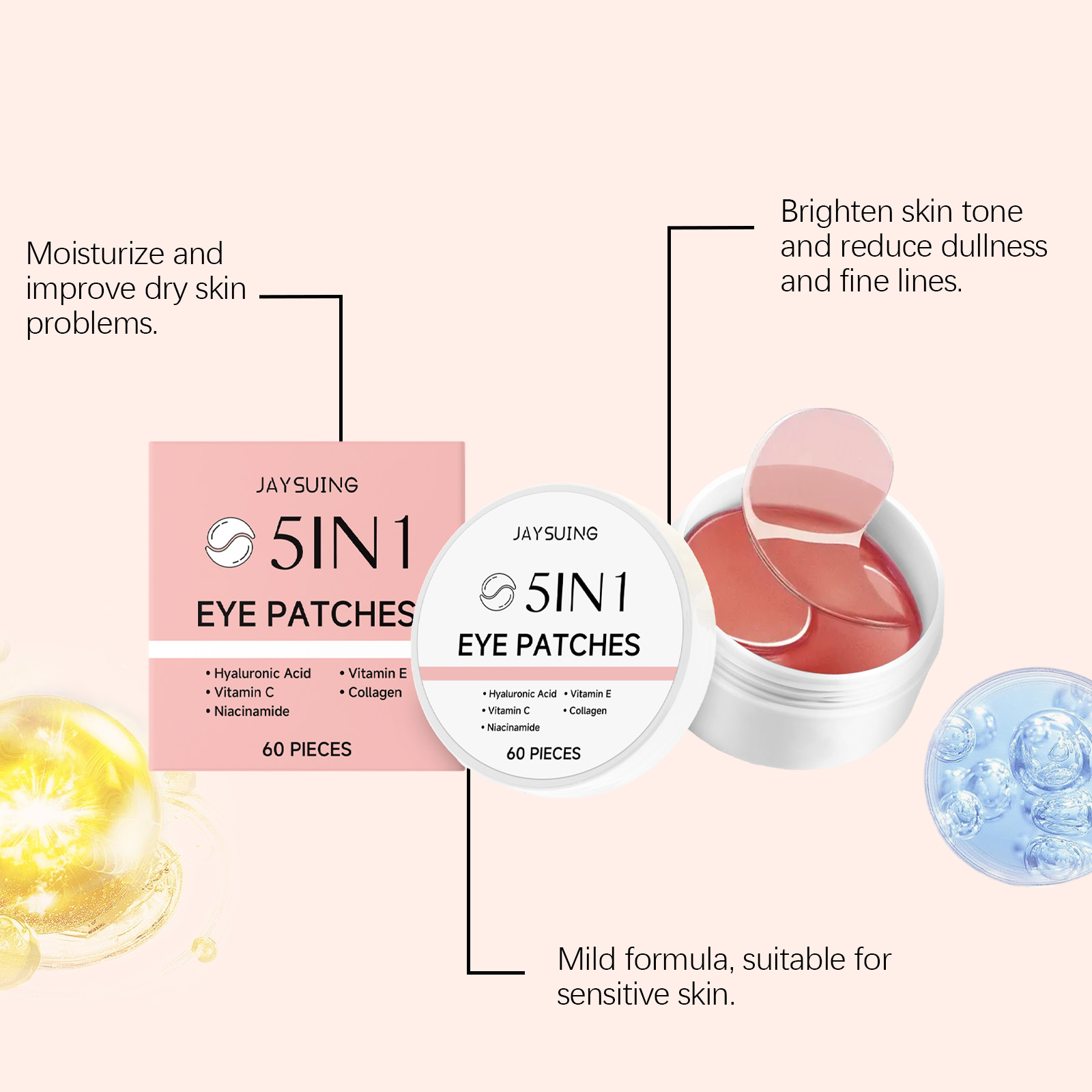 JAYSUING 5-in-1 Under Eye Patc - đánh giá và giá Hyaluronic Acid Facial Serum