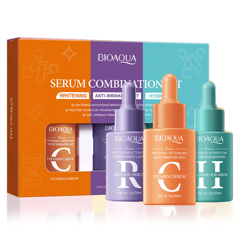 3pcs/set BIOAQUA Vitamin C Ret - đánh giá và giá Hyaluronic Acid Facial Serum