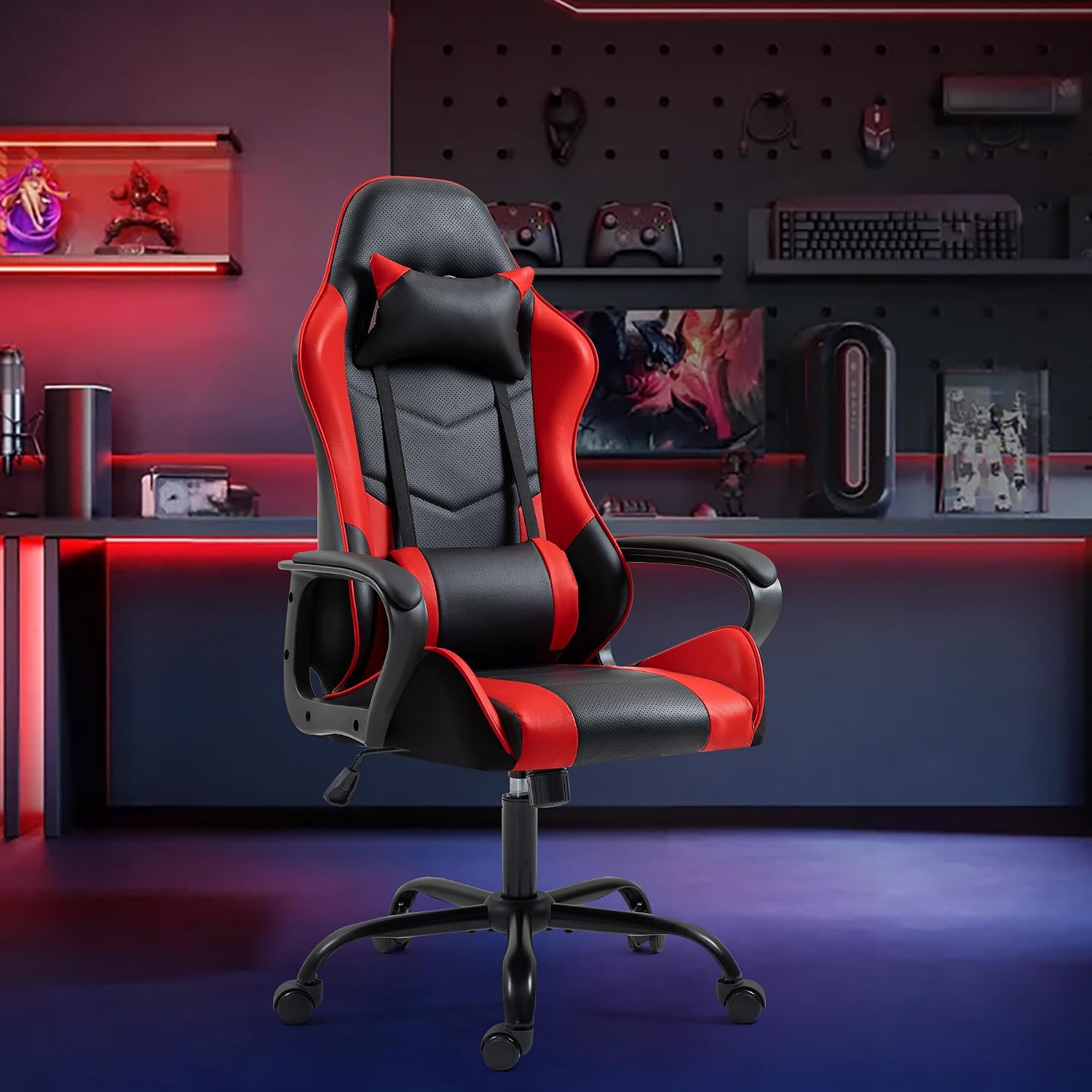 Red Ergonomic Gaming Chair Mas - đánh giá và giá Massage